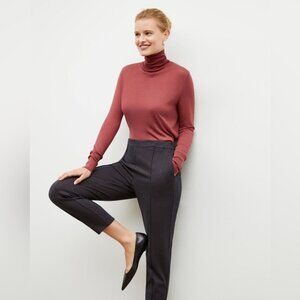 MM Lafleur Red Fitted Ribbed Long Sleeve Tee